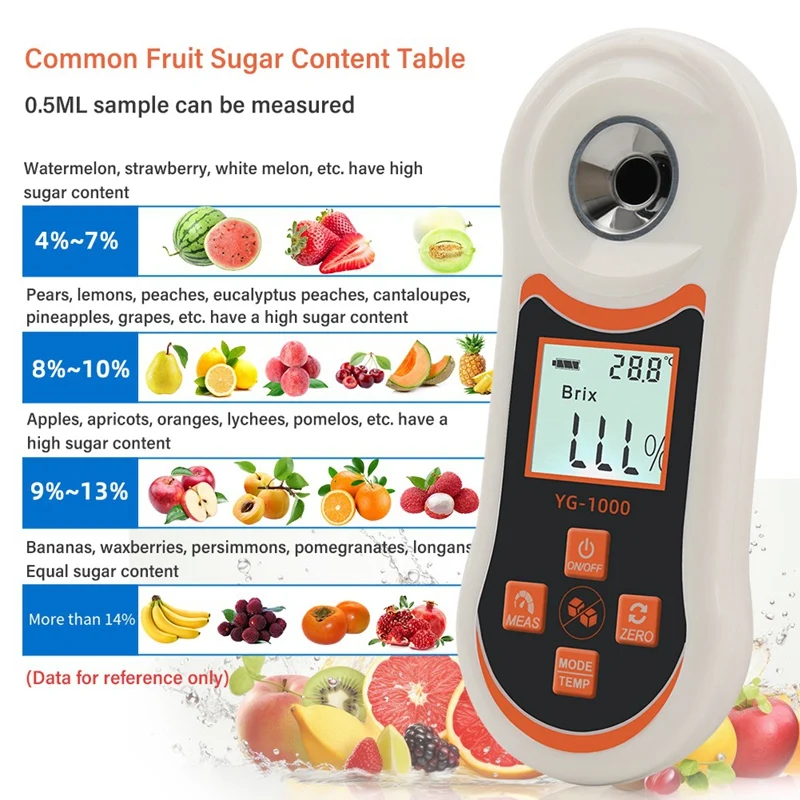 HOT SALE Digital Display 3 In 1 Electronic 0-60% Brix Meter Refractometer, Sugar Salt Meter, Fruit Juice Sugar Content Tester