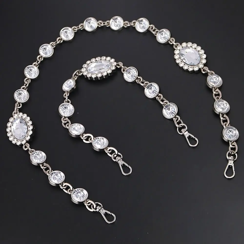 2024 New Rhinestone Bag Chain Shining Replacement Handles for Pleated Bag Shoulder Strap Handbag Bag Accessory