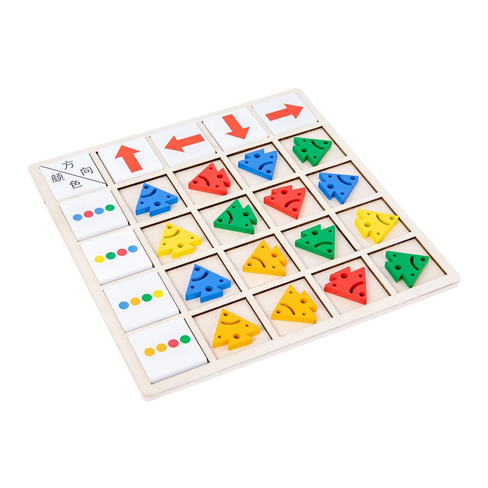 1 Set 1 Set Holzpuzzle Farbe Kognitives Spielset Richtungslernen Kinder Lernspiel Blöcke Eltern-Kind