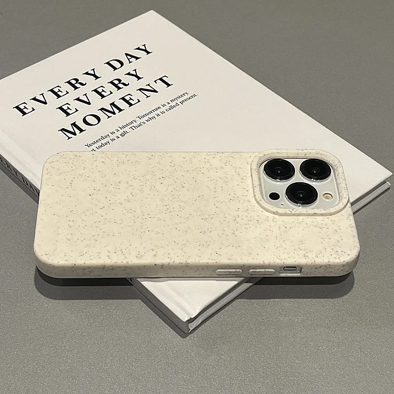 Gourde Simple Solid Color Biodegradable Wheat Straw Soft Silicone Phone Case For iPhone 15 16 Pro Max 14 13 12 11 XS Max XR 7 8P - Image 5