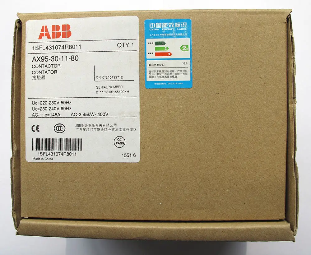 New Original ABB AC Contactor AX95-30-11 24V/110V/230V/440V