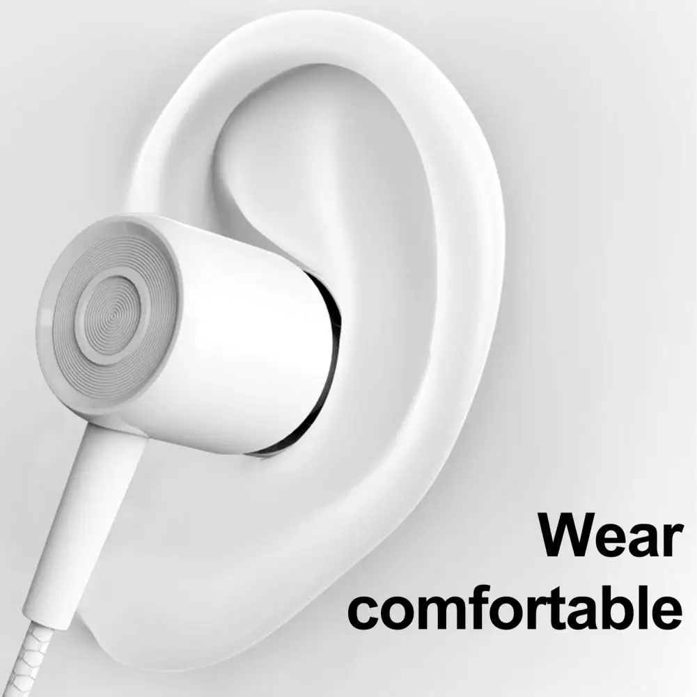 Wired Earbuds with Microphone 3.5mm Moving Coil Gaming Earphone Comfortable Lightweight Wired Headset for Mobile Phone