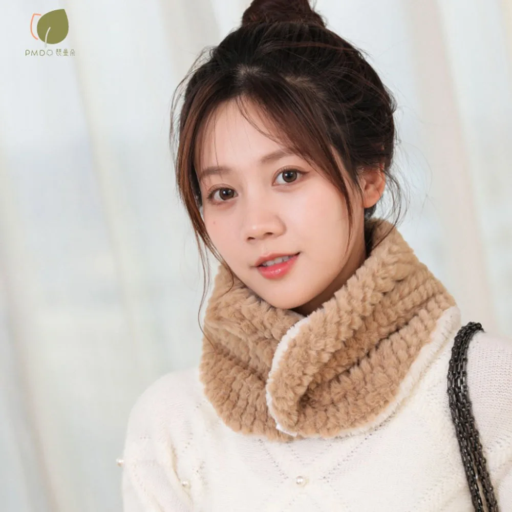 Long Plush Warm Neck Collar For Women Winter Scarf Thermal Fleece Outdoor Sports Scarf Full Face Snood Neck Scarves Muffler