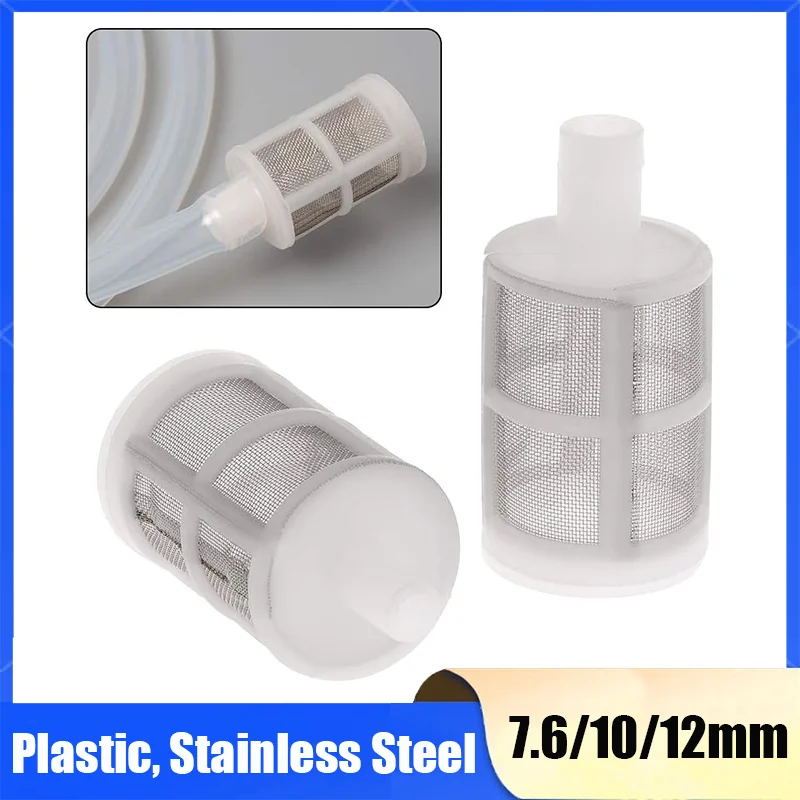 1-50Pcs Irrigation Aquarium Supplies Water Microfilter Filtration Supplies Diaphragm Pump Water Pump Net Filter Stainless Steel