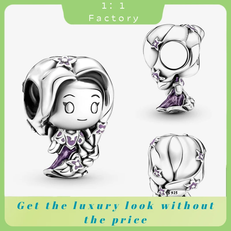 925 Silver Disney Rapunzel Charm Beads for Women, Fit Pandora Bracelet, DIY - friendly, 2024 Hot Gift