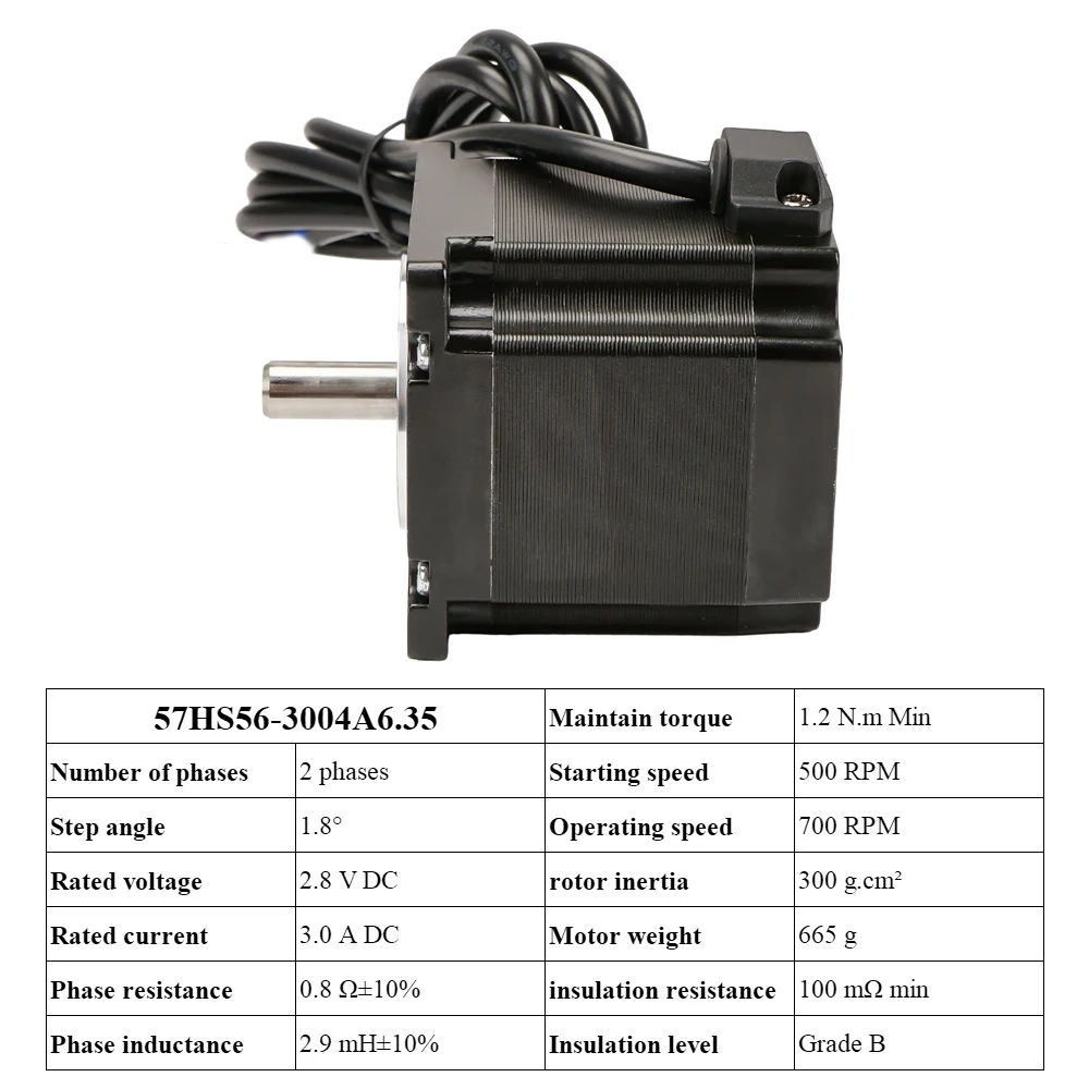 MHCNC Nema23 Stepper Motor 57HS56 56mm 1.2Nm 3.0A 2Phase 4-Lead 6.35/8mm Shaft For CNC 3D Printer Robot Arm Laser Engraver