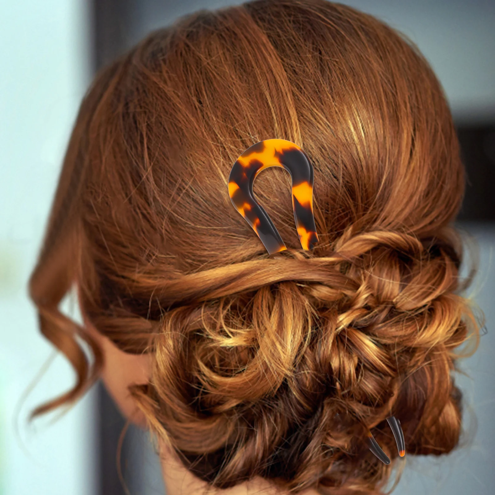 

2pcs U-shaped Pins Acrylic Twisted Hair Accessories Forks for Women Bun Pins Hair Accessories Styling Wedding Party