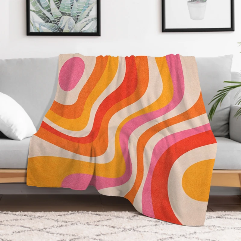 

Morandi Color Blanket Abstract Botanical Graffiti Design Scandinavian Minimalist Sofa Blanket Cafe Home Luxury Designer Bedding