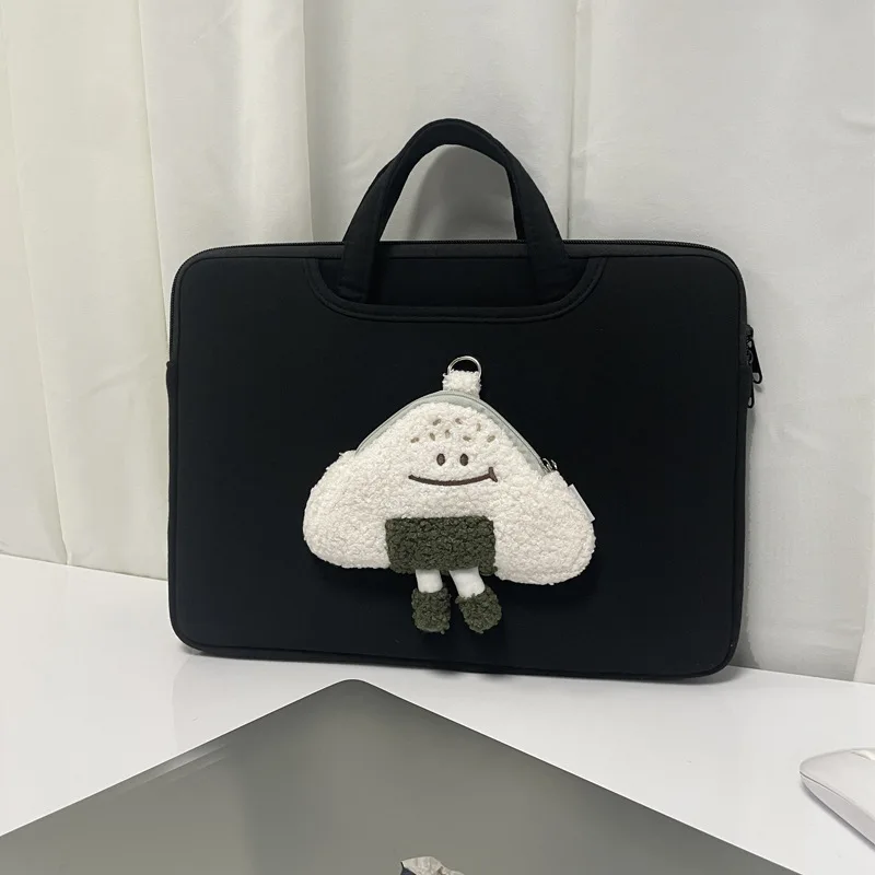 Ins لطيف كرة الأرز حقيبة لابتوب المحمولة المرأة ماك بوك اير برو 13 13.3 14 15 15.6 16 بوصة حقيبة يد للصدمات دفتر كم حقائب