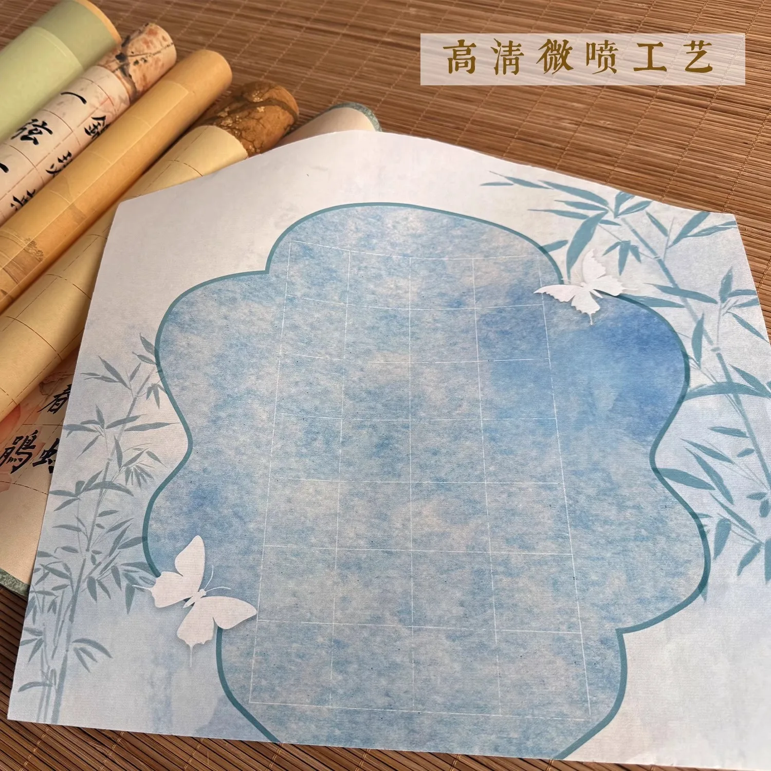 6 Sheets 28-Grid Chinese Calligraphy Sticker Sheet, Die-Cut Shape for Planners & Crafts