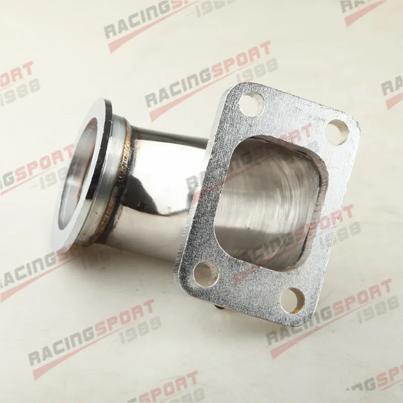 

T3 Turbo Flange For 2.5" Pipe Stainless Steel 90 Degree Elbow Adapter