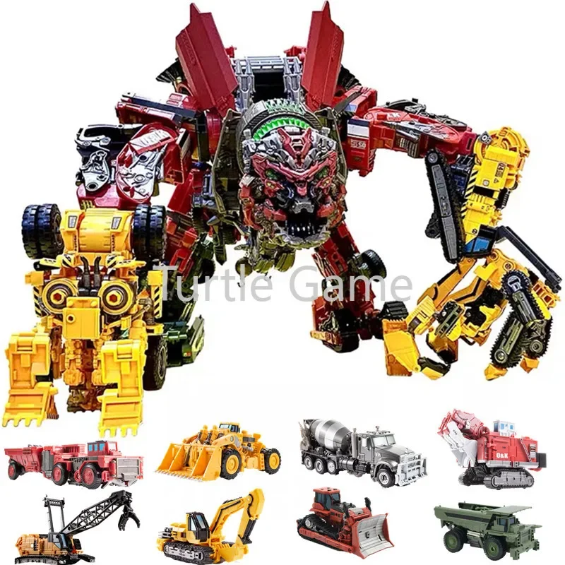 AOYI Cool 8 IN 1 Oversize Devastator Transformation Toys Boy Anime Hook Action Figures Robot Car Engineering Vehicle Model Kids