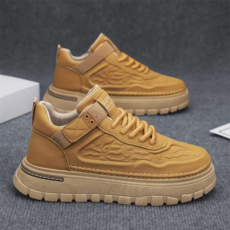 

Men's new fashion four season high top casual boots casual outdoor anti slip versatile wear-resistant commuting workwear boots