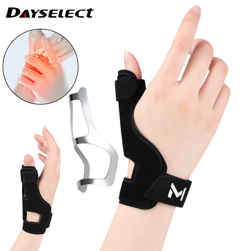 1Pcs Handgelenk Schutz Faltbare Aluminium Platte Daumen Fixateur Dünne Licht Atmungsaktive Sehnenscheidenentzündung Arthritis Links Und Rechts Hände Männer Frauen