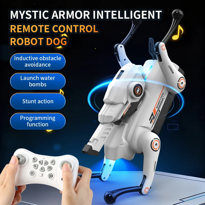 

Smart RC Robot Dog Voice Dialogue Firing Bullets Remote Control Programming Singing Dancing Induction Remote Control Robot Dog