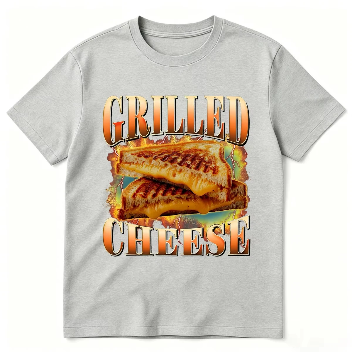 Grilled Cheese Funny Sandwich Graphic T-shirts Men's Fashion Cotton T-shirt Harajuku Short Sleeve Oversized T Shirts Streetwear
