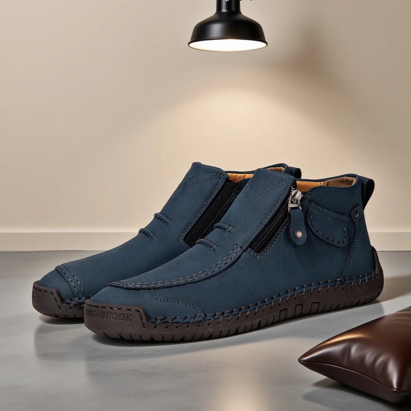 

Men Fall Shoes Men Loafers Moccasins Breathable Anti-Slip Driving Shoes Outdoor Sports Casual Ankle Boots High-Top Hiking Shoes