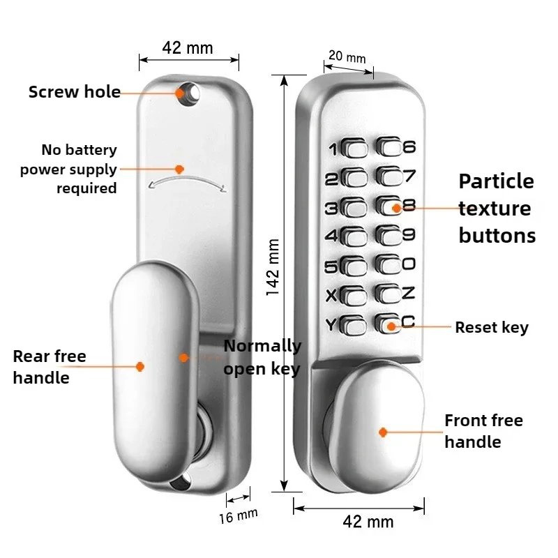 Zinc Alloy Waterproof and Rust-proof Mechanical Combination Lock Outdoor Iron Door Lock Courtyard Fence Aluminum Lock