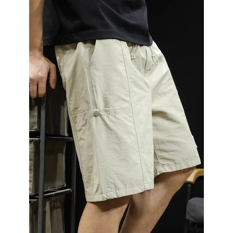 

Ice silk cargo shorts men's new summer baggy plus-size fashion brand men's five quarter pants ice casual pants