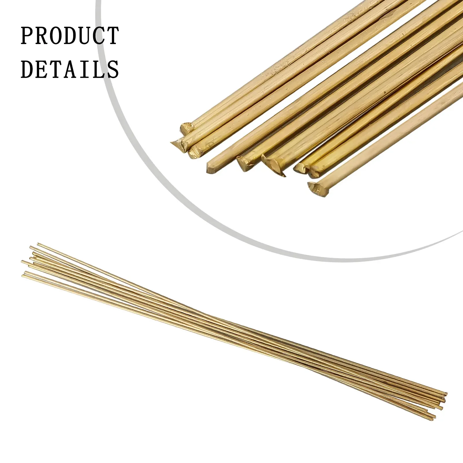 Alambre de soldadura de electrodo de cobre de 10 piezas, varilla de soldadura de latón de 1,6x250mm, baja temperatura, barra de soldadura de fusión fácil para herramienta de reparación de soldadura