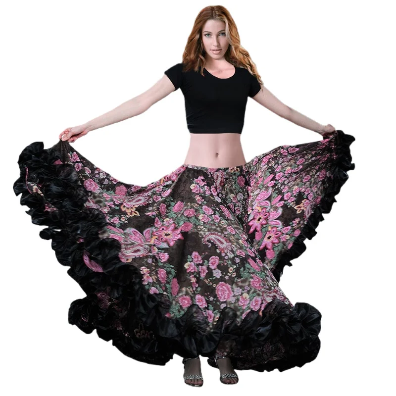 

2024 Woman Belly Dance Skirt New 720 Degree Large Swing Dance Skirt Dance Oriental Skirt 6040