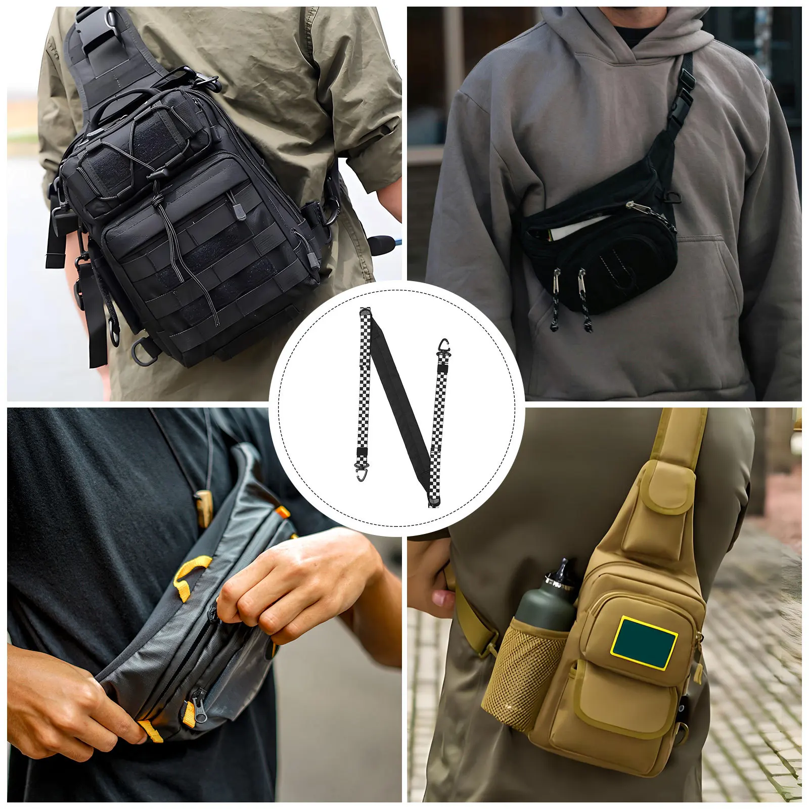 حزام الكتف مبطن بديل قابل للتعديل لحقيبة ساعي البريد عبر الجسم، حقيبة ظهر واق من المطر، حقيبة يد للكمبيوتر المحمول، مقاومة للاهتراء #3