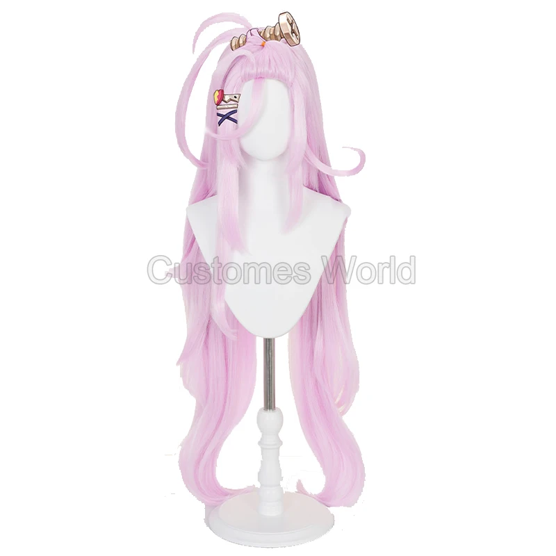 Genshin-Peluca de Cosplay de Albedo de impacto, peluca larga rosa, pelucas sintéticas resistentes al calor para mujeres y niñas, Festiva de Carnaval
