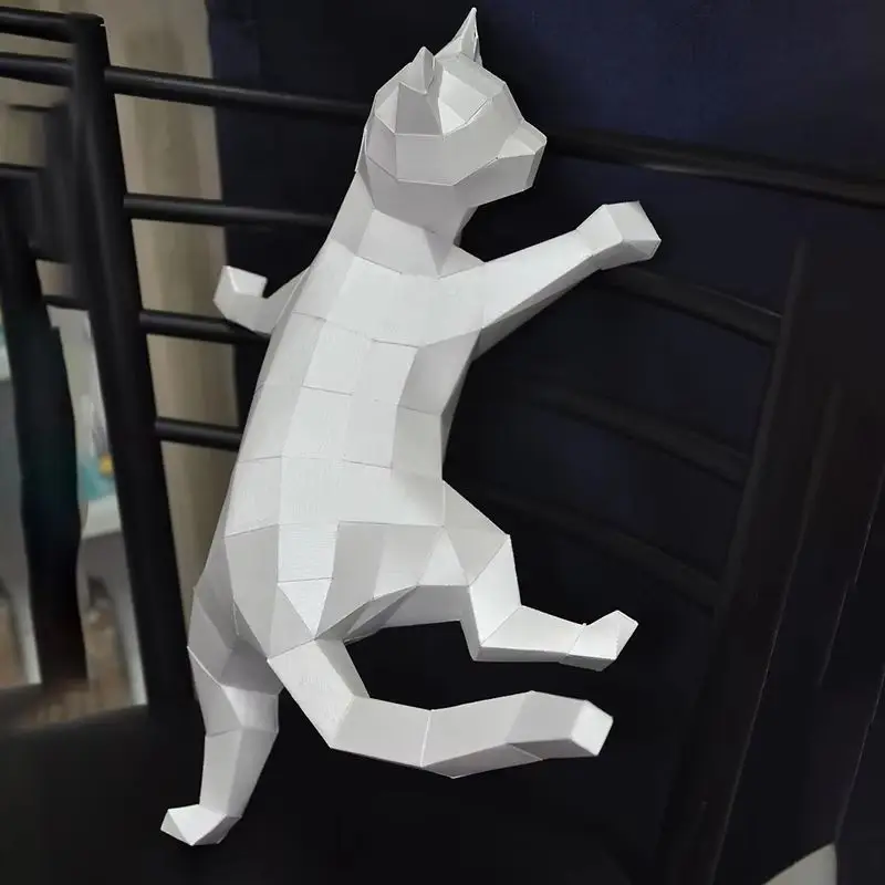 

Wall Climbing Kitten Cat Animal Paper Model Kit Creative Home Decor Desk Decoration 3D DIY Handmade Papercraft Puzzles Toys