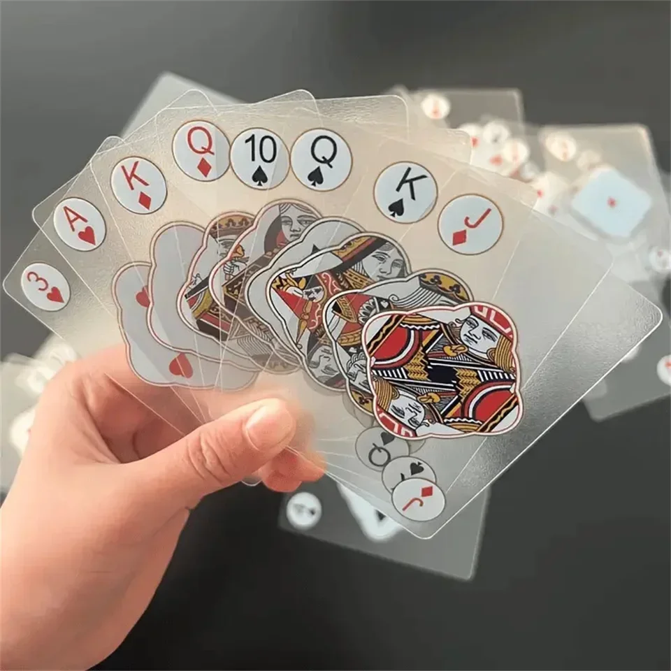 Waterproof Transparent PVC Playing Cards Set for Poker and Card Games with Durable Box Ideal for Blackjack and Euchre