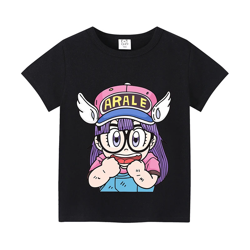 Slump Arale T-shirt Cute Girls Classic Anime Harajuku Cotton Kids Tees Streetwear Toddler Casual Short Sleeve Child Clothes Tops view 4