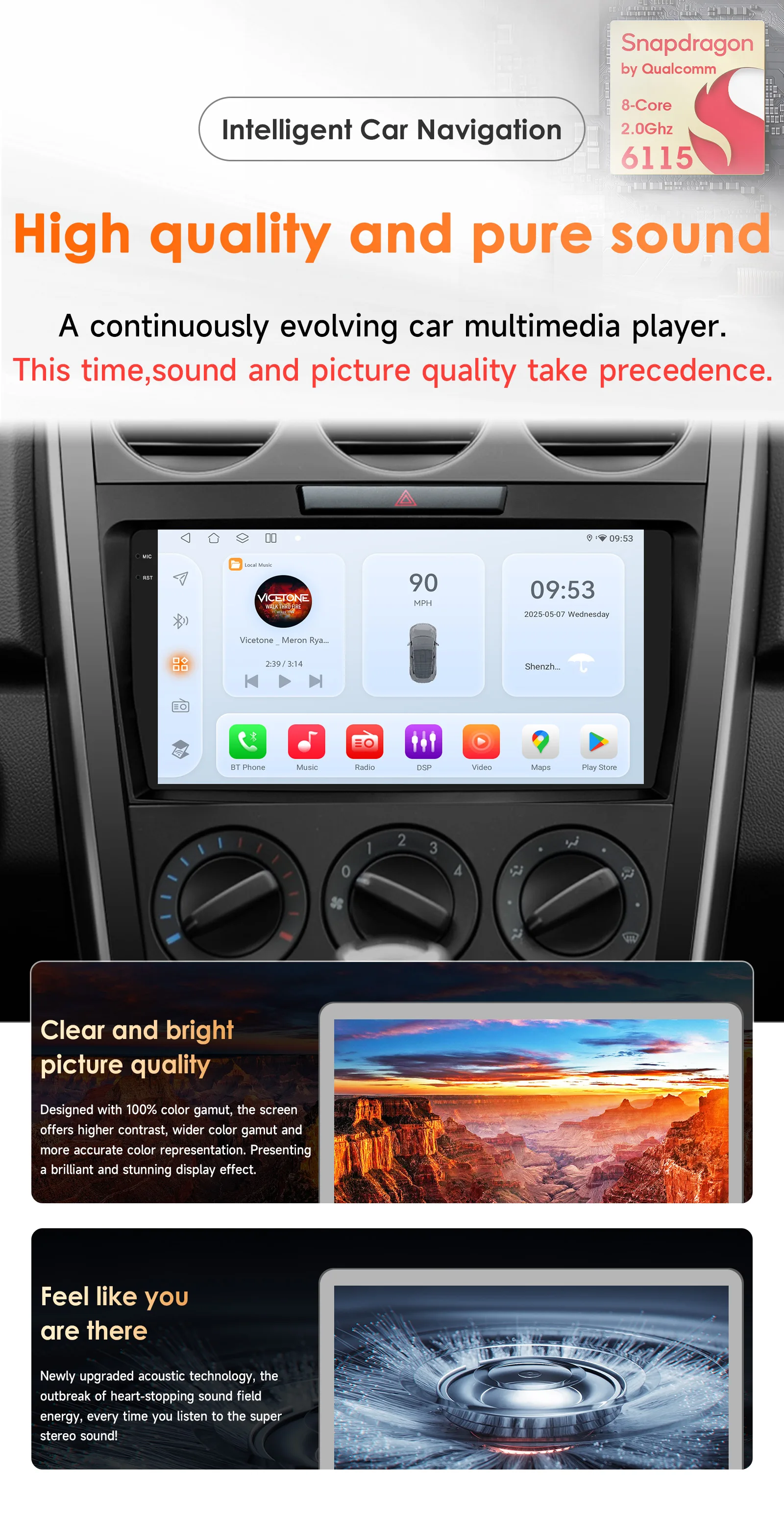 Hizpo 2 DIN Android 14 Auto Radio For Mazda CX-7 CX7 2008 - 2015 Carplay 4G Car Multimedia GPS 2DIN Autoradio Octa Core Navi DSP