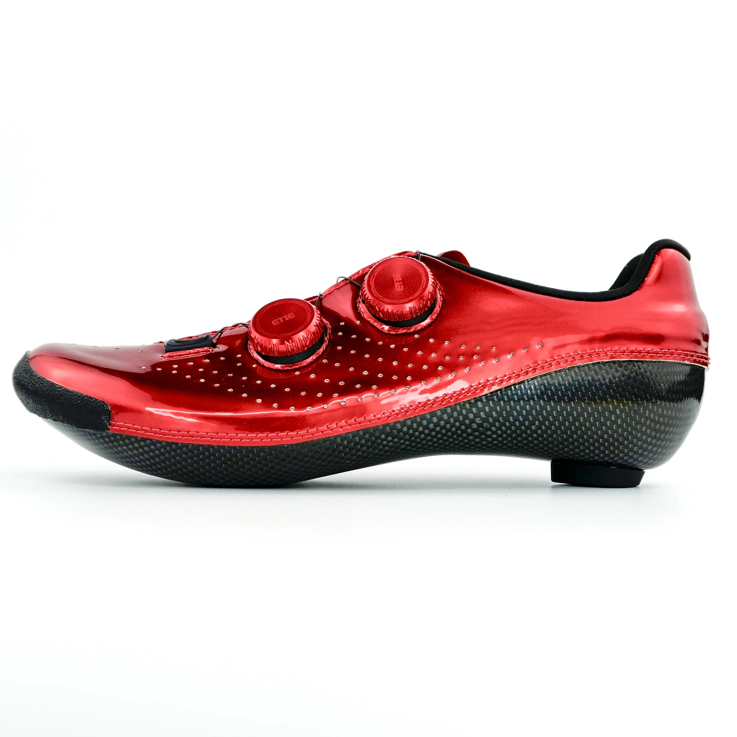 Hyper-zapatillas de Ciclismo de carbono, calzado rojo metálico brillante, profesional, Road Lake BONT Verducci