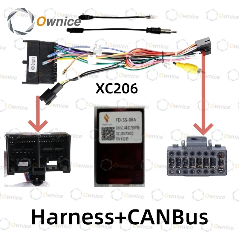 Ownice Car Radio Power Cable Harness Canbus For Ford EcoSport 2018 Audio Adaptor Cable Android Head Unit dvd play