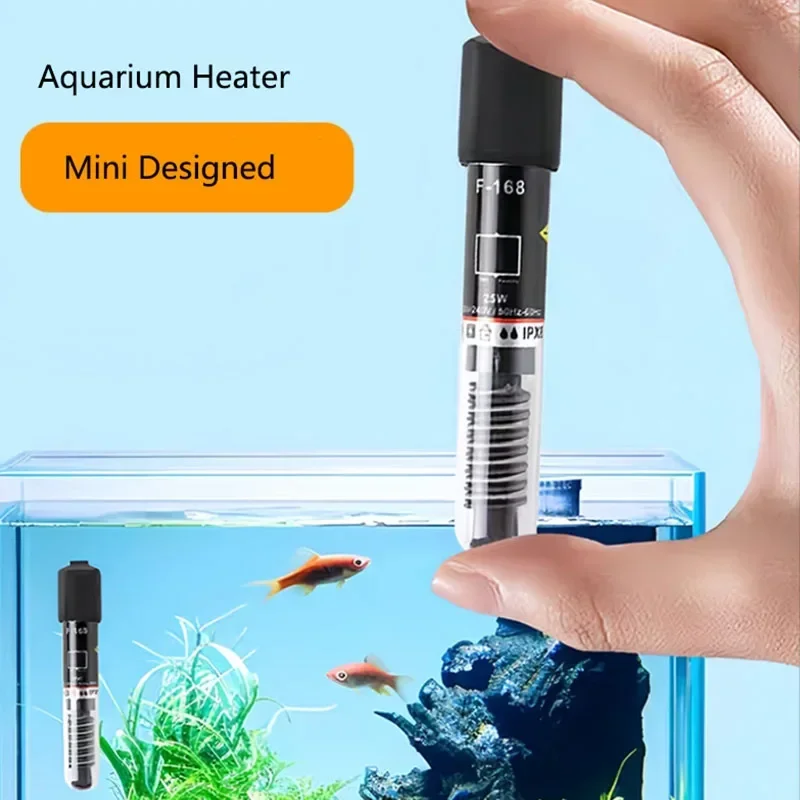 25 W/50 W Mini Größe Aquarium Tauch Aquarium Automatische Warmwasserbereiter Konstante Temperatur Heizstab EU Stecker Niedrigen wasserstand