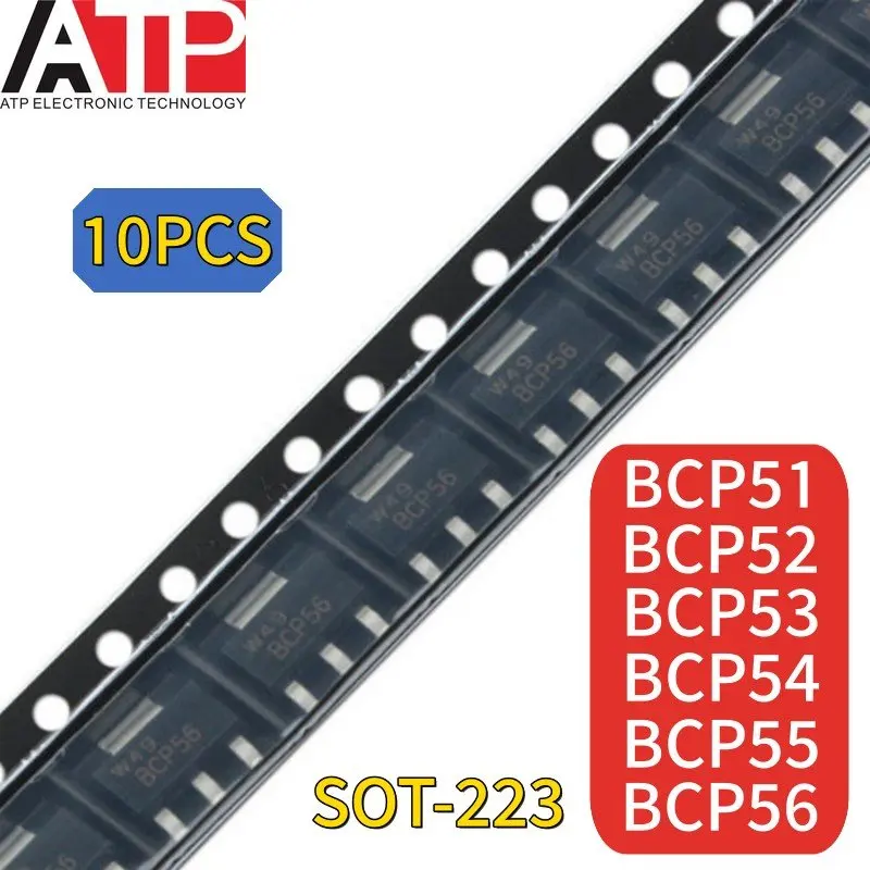 10PCS/LOT BCP51 BCP52 BCP53 BCP54 BCP55 BCP56 SOT-223 Bipolar Junction Transistor NPN BJT SOT223-4