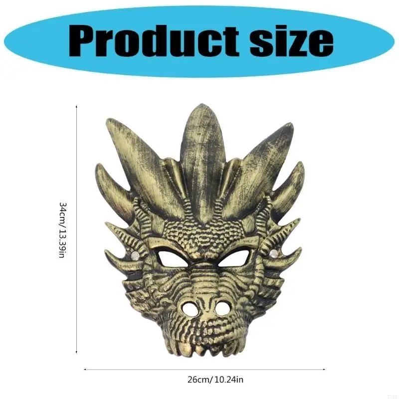 77HE Dragon Head Mask for Women Men Masquerade Dragon Head Full Face Mask Halloween Animal Mask Halloween Cosplay Accessories