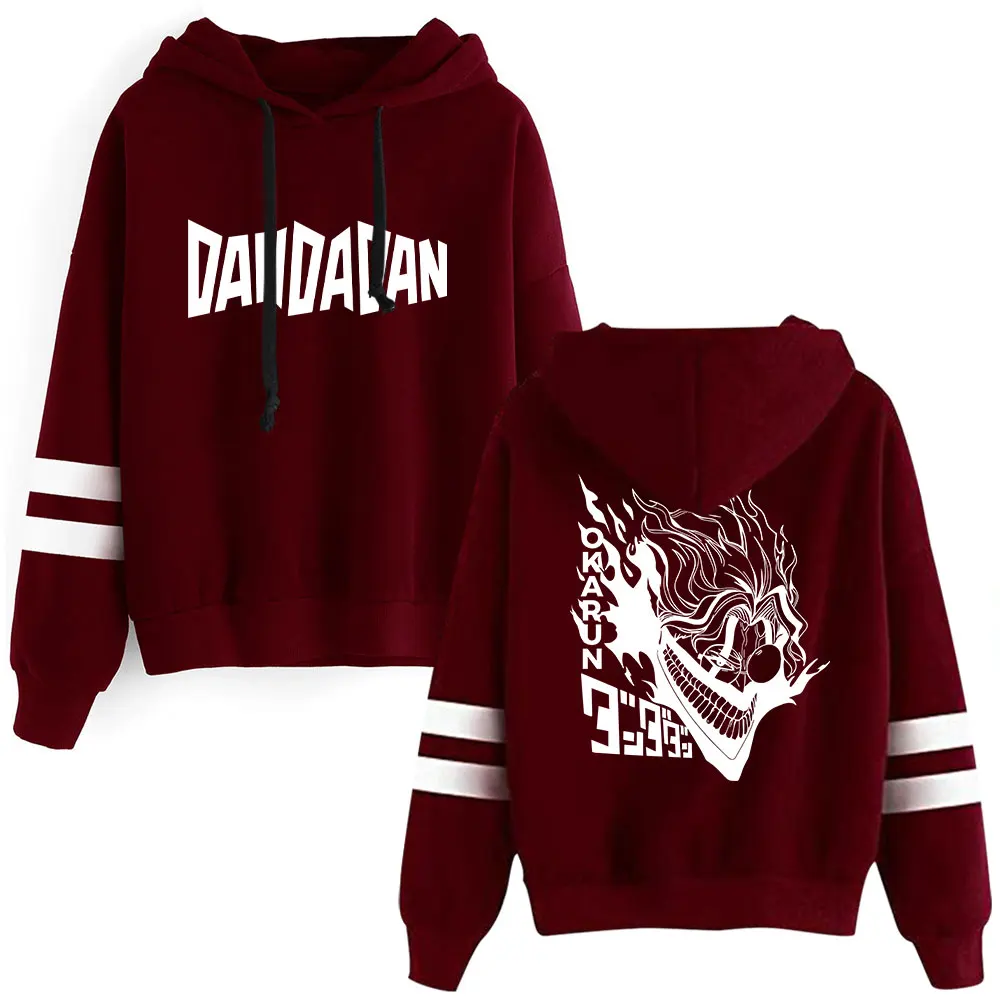 2024 Dandadan Anime Felpa con cappuccio senza tasche Barre parallele Manica Streetwear Donna Uomo Felpa con cappuccio Harajuku