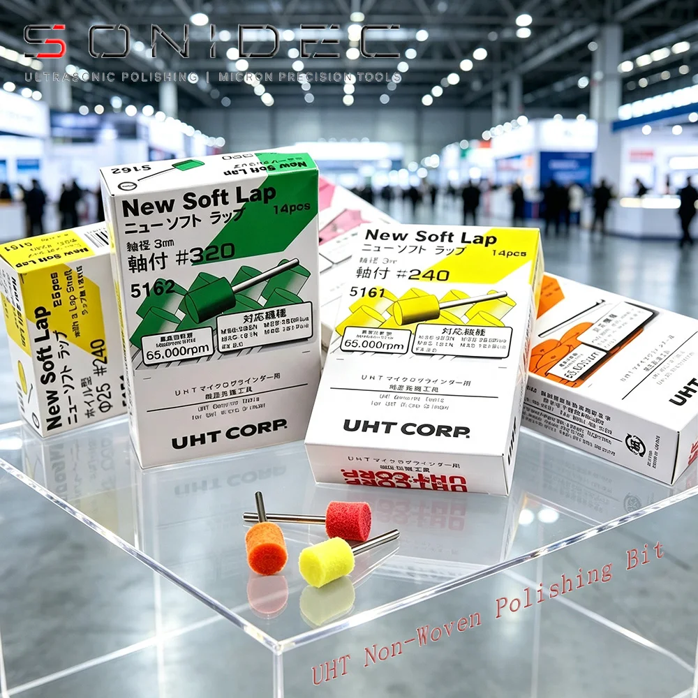 Japan UHT Nylon Fiber Grinding Head 3mm Shank Non‑woven Abrasive Point for Deburring Rust Removal Metal Mold Polishing