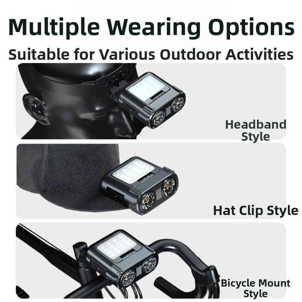 

Сенсорный светодиодный налобный фонарь COB с двойным освещением, USB перезаряжаемый налобный фонарик, водонепроницаемый, 5 режимов освещения, светодиодный налобный фонарь для пешего туризма