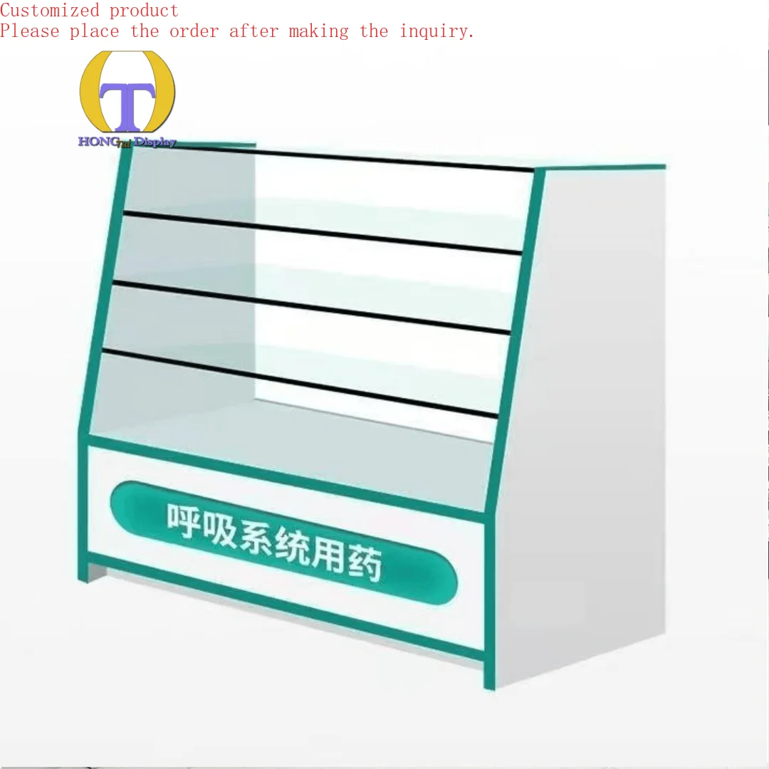 Custom.Pharmacy Medicine Shelf New Style Drugstore Display Case Medicine Cabinet for Solution Medicine Products