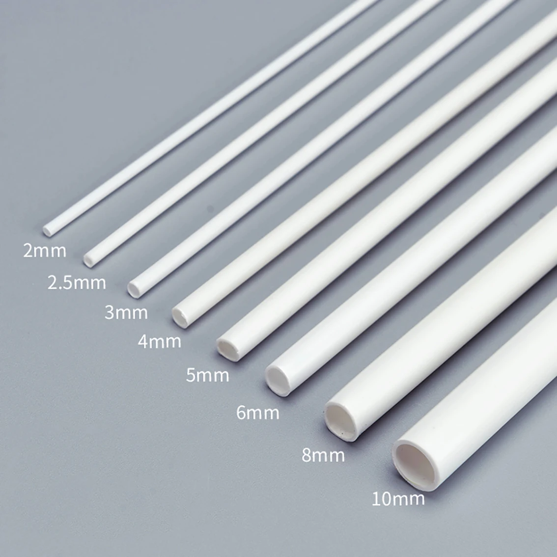 

ABS Round Tube Plastic Hollow Tube Diameter 2/2.5/3/4/5/6mm x Length 250mm DIY Handmade Sand Table Material Model Accessories