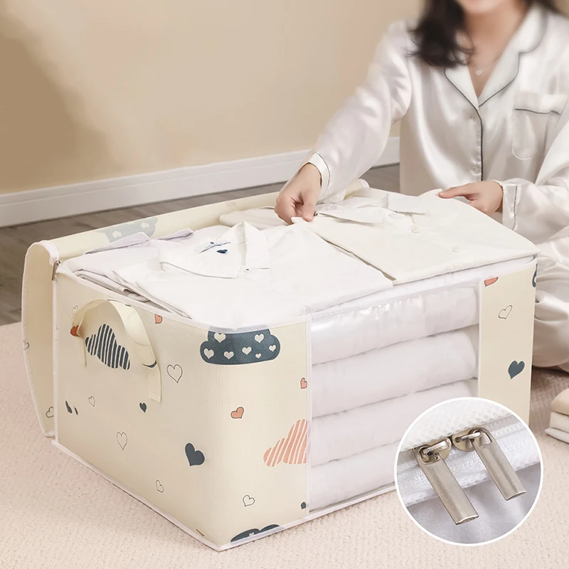 Wardrobe Organizer Large Capacity Quilt Storage Bag Clothing Box Bedding Container Polyester Fabric Dustproof Storage Bags