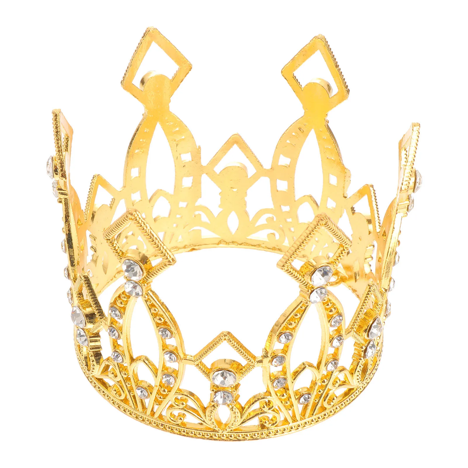 

Golden Cake Tiara Ornament Premium Alloy Birthday Cake Decoration for Bridal Baby Shower Princess Party Photography Prop