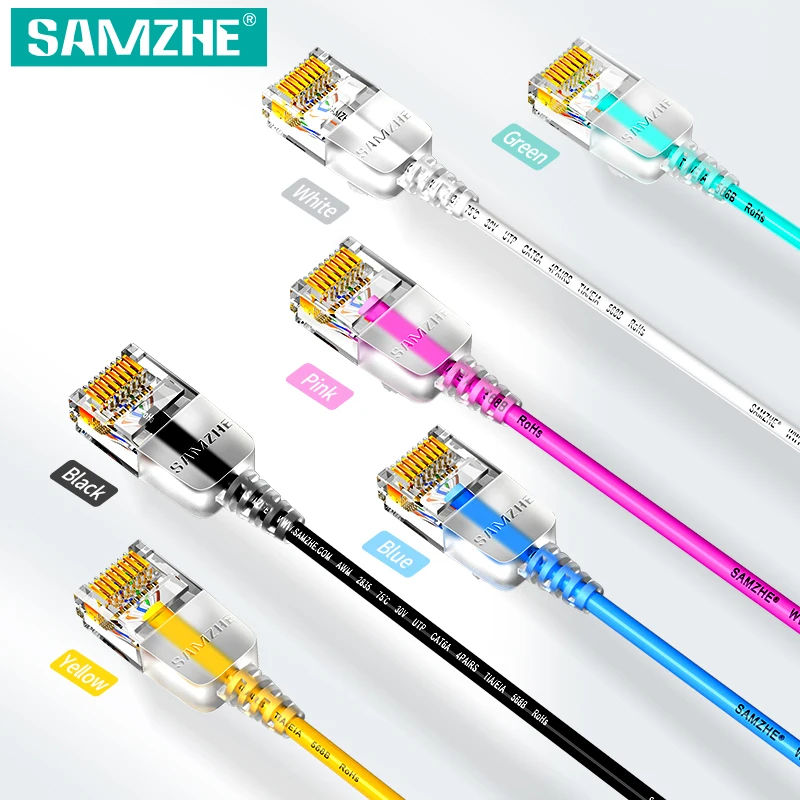 SAMZHE Ethernet Cable Cat6 Lan Cable UTP RJ45 Shielding Network Patch Cable For PS PC Internet Modem Router Cat 6 Cable Ethernet