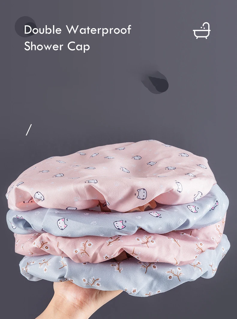 Shower Cap Bath Sauna Waterproof Household Useful Products Cute Shower Accessories Female Fashion Hair Mask Special Bath Hat