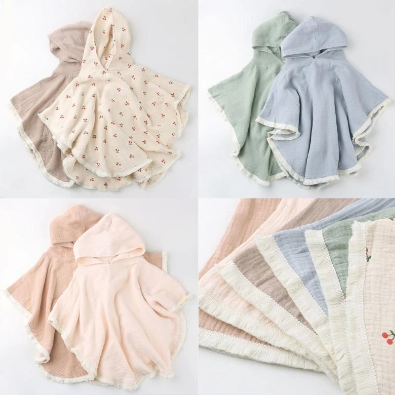 

J15U банный халат для малышей, детское мягкое банное полотенце, впитывающий хлопок, плащ с капюшоном, накидка, одеяло для для и