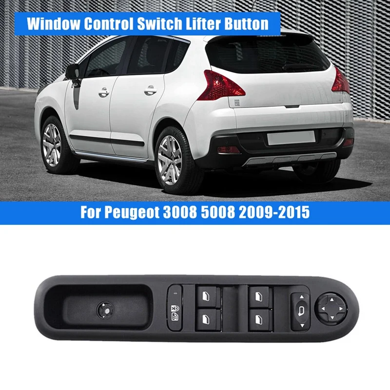 

Car Front Left Door Master Power Window Control Switch Lifter Button For Peugeot 3008 5008 2009-2015 96644915XT