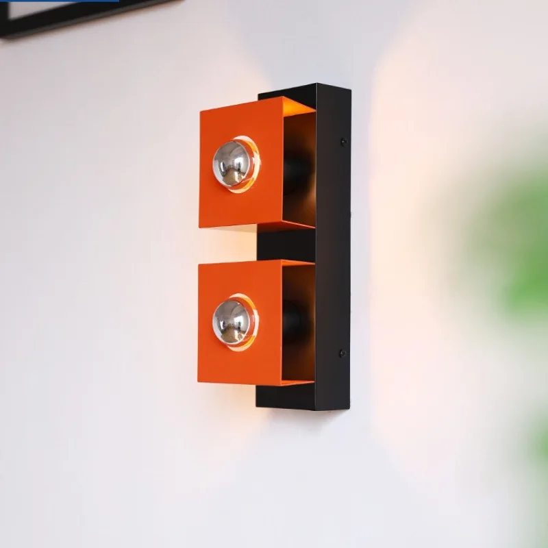 

Living room background wall double head wall lamp creative retro ins bedroom study dining room lamp aisle lamp