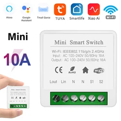 Wifi diy interruptor inteligente controle remoto 10a/16a interruptores sem fio casa inteligente tuya vida inteligente app via alexa casa do google