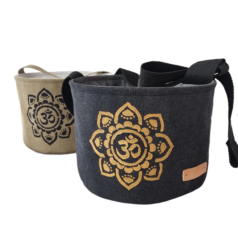 

Handmade canvas bag crystal music bowl yoga bag singing bowl bucket bag universal